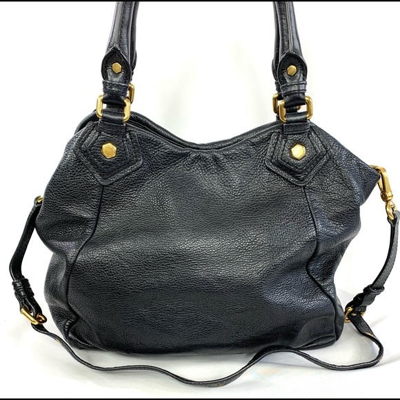 Marc by Marc Jacobs Classic Q Francesca Black Pebbled Leather Large Shoulder Bag - Picture 5 of 14